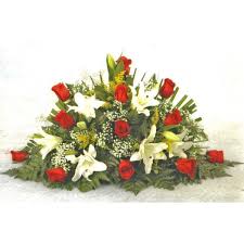 Centro de flores abanico